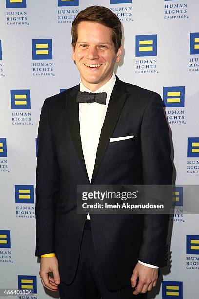 Screenwriter Graham Moore attends the 2015 Human Rights Campaign Los Angeles Gala Dinner at JW Marriott Los Angeles at L.A. LIVE on March 14, 2015 in...