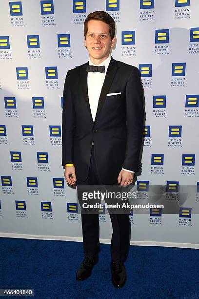 Screenwriter Graham Moore attends the 2015 Human Rights Campaign Los Angeles Gala Dinner at JW Marriott Los Angeles at L.A. LIVE on March 14, 2015 in...