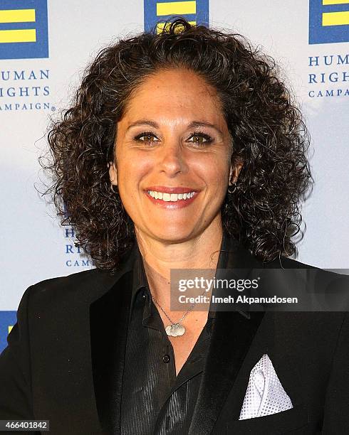 Comedian Dana Goldberg attends the 2015 Human Rights Campaign Los Angeles Gala Dinner at JW Marriott Los Angeles at L.A. LIVE on March 14, 2015 in...