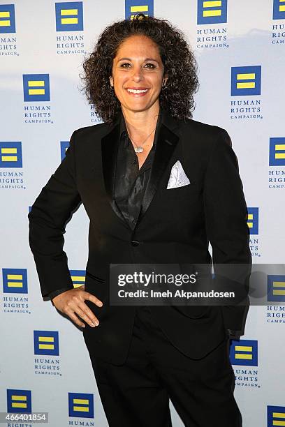 Comedian Dana Goldberg attends the 2015 Human Rights Campaign Los Angeles Gala Dinner at JW Marriott Los Angeles at L.A. LIVE on March 14, 2015 in...