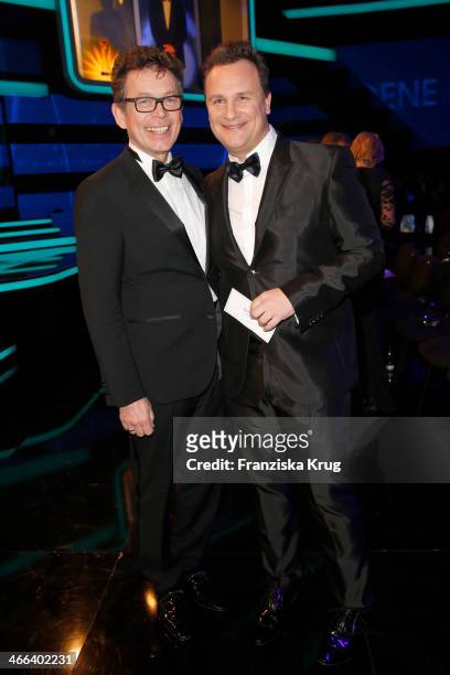 Frank Mutters and Guido Maria Kretschmer attend the Goldene Kamera 2014 at Tempelhof Airport on February 01, 2014 in Berlin, Germany.