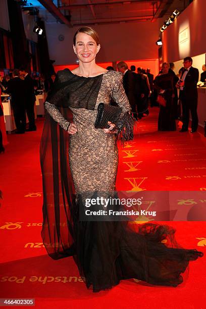 Nadeshda Brennicke attends the Goldene Kamera 2014 at Tempelhof Airport on February 01, 2014 in Berlin, Germany.