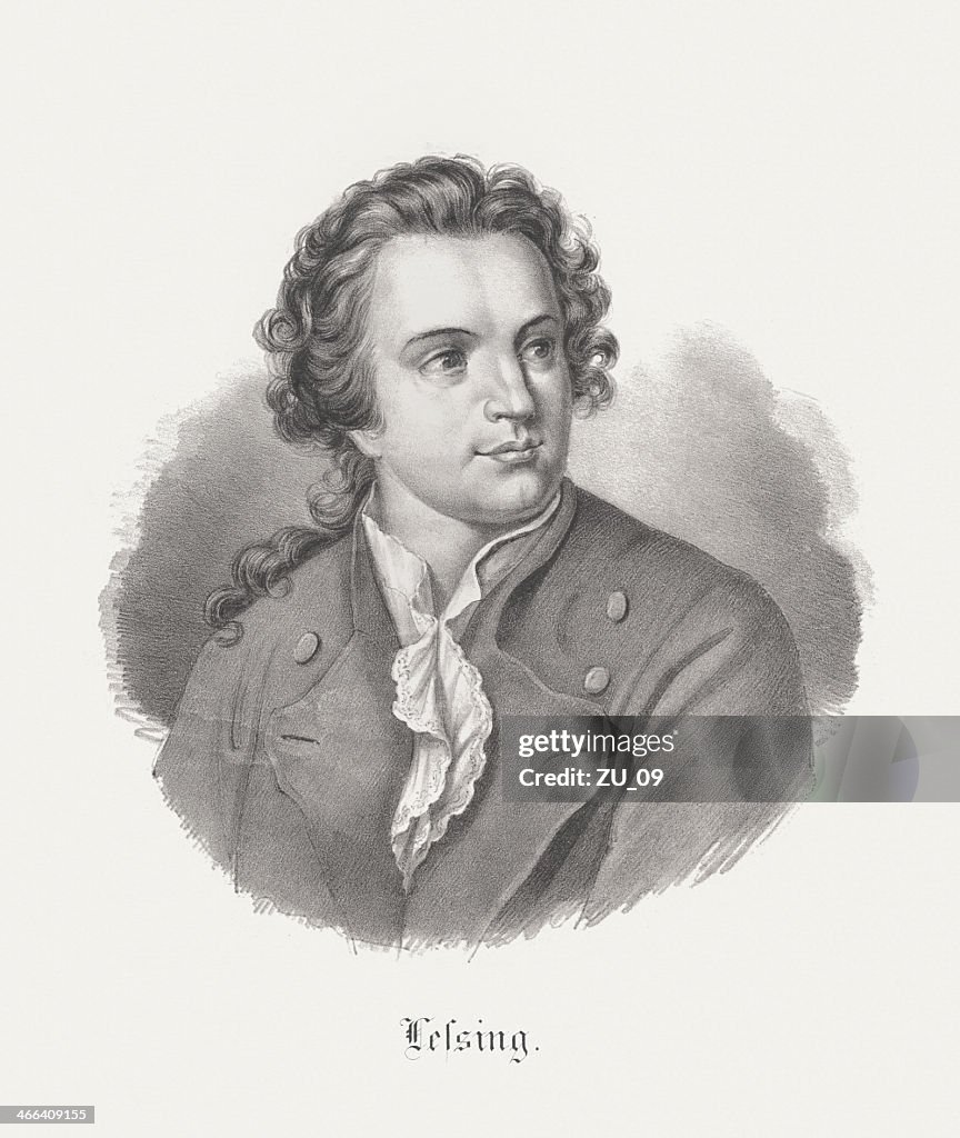 Lessing Gotthold Ephraim Lessing German Poet Lithograph Published 1852 High-Res ...