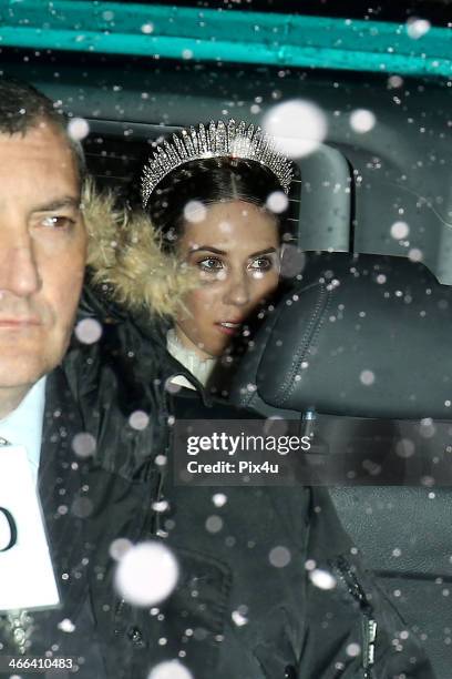 Tatiana Santo Domingo at the wedding of Andrea Casiraghi And Tatiana Santo Domingo at the Rougemont church on February 1, 2014 in Gstaad, Switzerland.