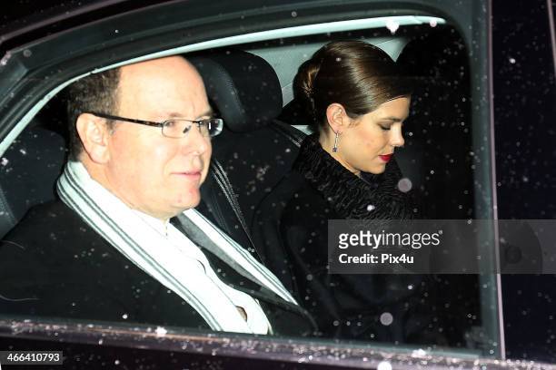 Prince Albert II of Monaco and Princess Charlotte of Monaco attend the wedding of Andrea Casiraghi And Tatiana Santo Domingo at the Rougemont church...