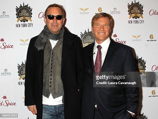 Kevin Costner and Leigh Steinberg attend the 2014 Leigh Steinberg Super Bowl Party at 230 Fifth Avenue on February 1, 2014 in New York City.