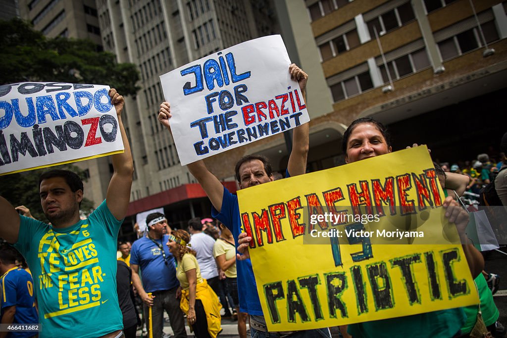 Mass Anti-Corruption Marches Across Brazil Protest Petrobras Scandal