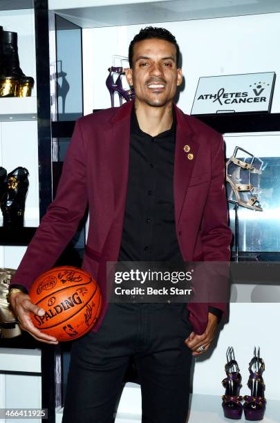 Professional basketball player Matt Barnes attends Matt Barnes Foundation Athletes Vs. Cancer event at Versace Boutique on January 31, 2014 in...