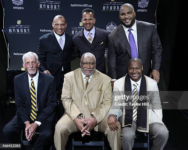 The NFL Honors present the Pro Football Hall of Fame Class of 2014 -- not pictured, Michael Strahan, and top row Aeneas Williams, Andre Reed, and...