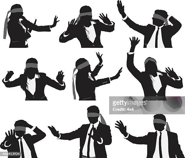 blindfolded business people - blindfold stock illustrations