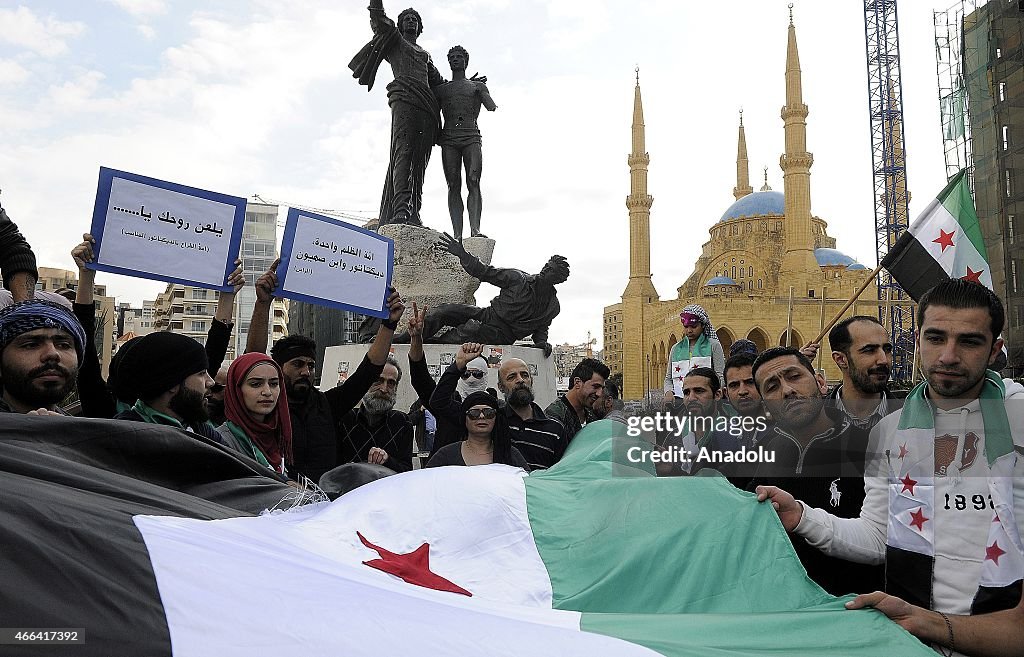 Syrian civil war protested on the its 4th year in Beirut