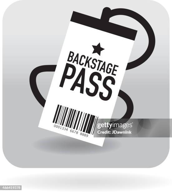 stockillustraties, clipart, cartoons en iconen met barcode meet and greet concert icon - lanyard