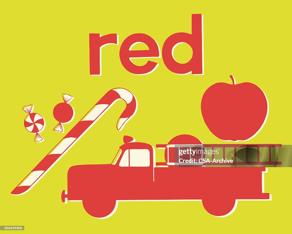 Red Fire Truck with Ladder