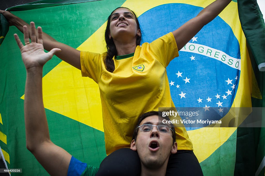 Mass Anti-Corruption Marches Across Brazil Protest Petrobras Scandal