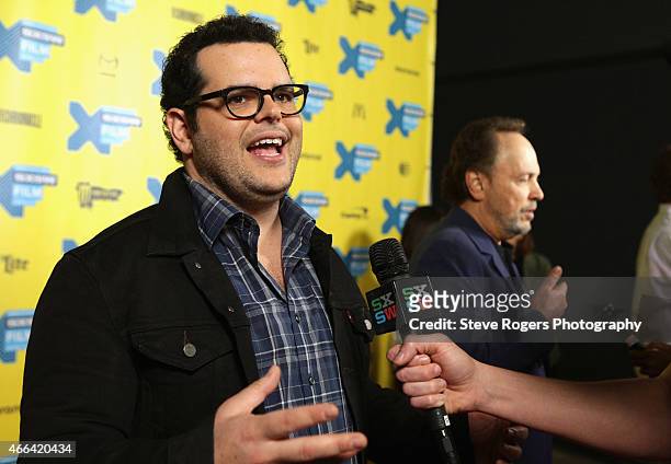 Actors Josh Gad and Billy Crystal attend the premiere of "The Comedians" during the 2015 SXSW Music, Film + Interactive Festival at Austin Convention...