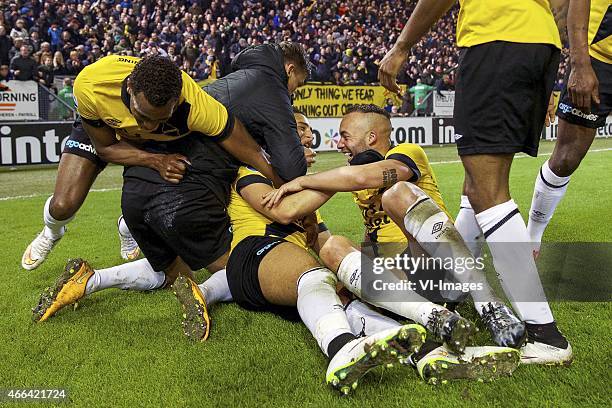 Felitciano Zschusschen of NAC Breda, Mats Seuntjens of NAC Breda, Adnane Tighadouini of NAC Breda, Uros Matic of NAC Breda, during the Dutch...