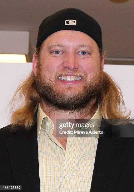 Nick Mangold visits Macy's Herald Square on February 1, 2014 in New York City.