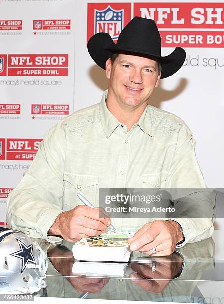 Jay Novacek visits Macy's Herald Square on February 1, 2014 in New York City.