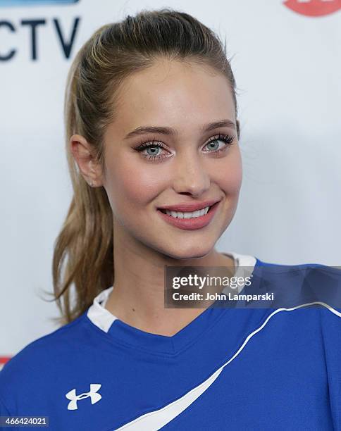 Hannah Davis attends DIRECTV's 8th Annual Celebrity Beach Bowl on February 1, 2014 in New York City.