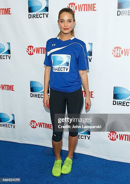 Hannah Davis attends DIRECTV's 8th Annual Celebrity Beach Bowl on February 1, 2014 in New York City.