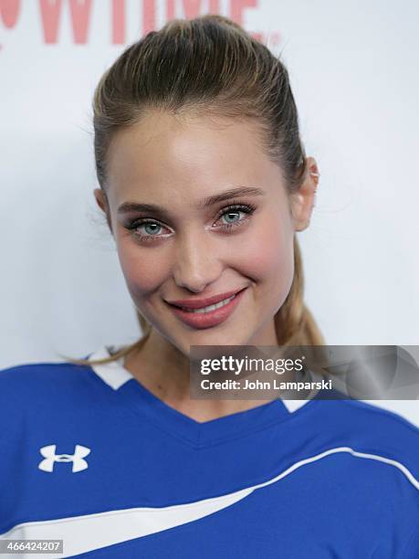 Hannah Davis attends DIRECTV's 8th Annual Celebrity Beach Bowl on February 1, 2014 in New York City.