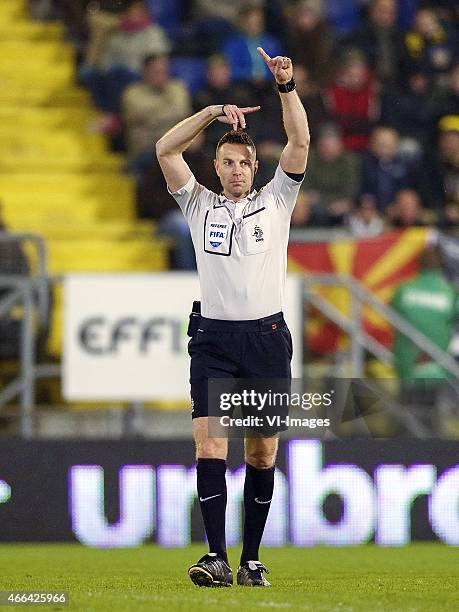 Referee Pol van Boekel during the Dutch Eredivisie match between NAC Breda and Go Ahead Eagles at the Rat Verlegh stadium on march 14, 2015 in Breda,...