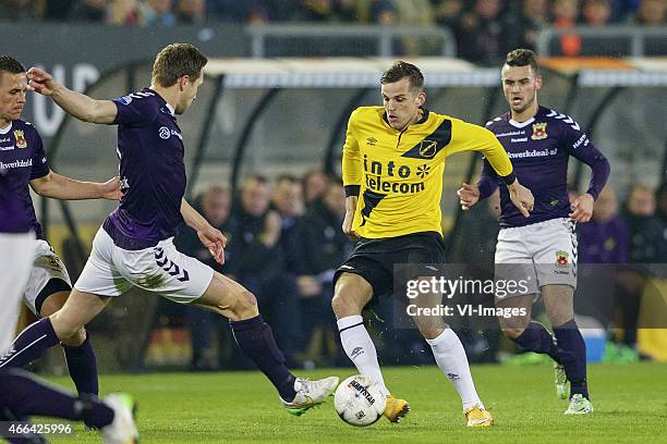 Wesley Verhoek of Go Ahead Eagles, Xandro Schenk of Go Ahead Eagles, Mats Seuntjens of NAC Breda, Alex Schalk of Go Ahead Eagles during the Dutch...