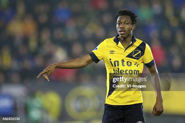 Divine Naah of NAC Breda during the Dutch Eredivisie match between NAC Breda and Go Ahead Eagles at the Rat Verlegh stadium on march 14, 2015 in...