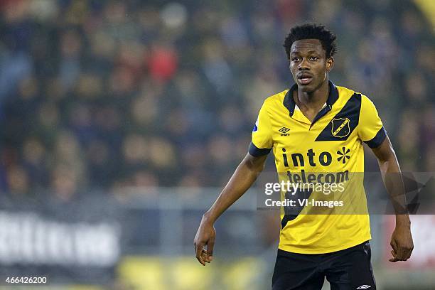 Divine Naah of NAC Breda during the Dutch Eredivisie match between NAC Breda and Go Ahead Eagles at the Rat Verlegh stadium on march 14, 2015 in...