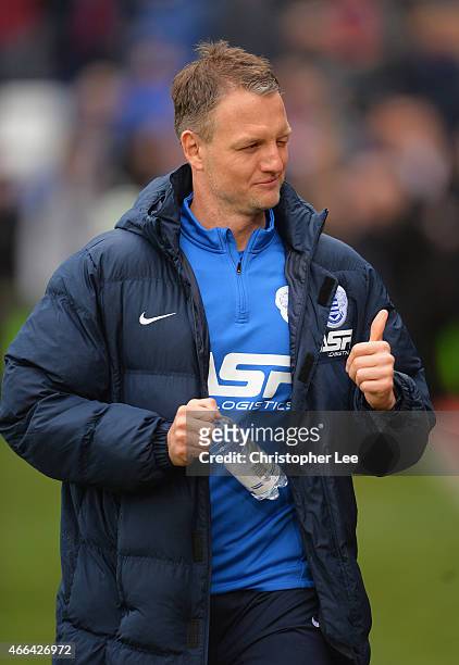 Clint Hill of QPR gives a wink and a thumbs up towards the fans during the Barclays Premier League match between Crystal Palace and Queens Park...