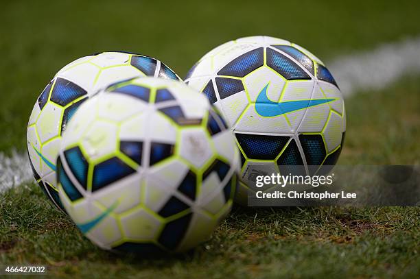 Nike Ordem football during the Barclays Premier League match between Crystal Palace and Queens Park Rangers at Selhurst Park on March 14, 2015 in...