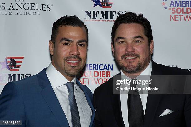 Actor Dean Cain and U.S. Marine J.W. Cortez attend the Salute to Heroes Service Gala to benefit the National Foundation for Military Family Support...
