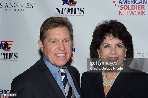 Singer Steve Amerson and guest attend the Salute to Heroes Service Gala to benefit the National Foundation for Military Family Support at The...