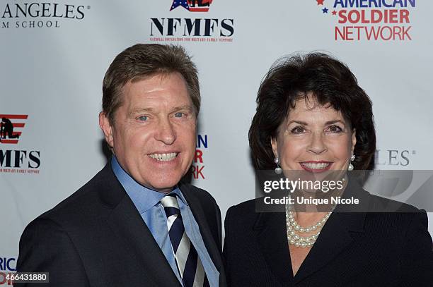 Singer Steve Amerson and guest attend the Salute to Heroes Service Gala to benefit the National Foundation for Military Family Support at The...