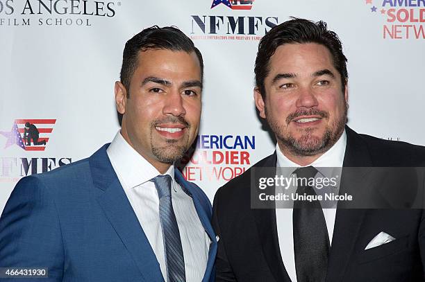 Actor Dean Cain and U.S. Marine J.W. Cortez attend the Salute to Heroes Service Gala to benefit the National Foundation for Military Family Support...