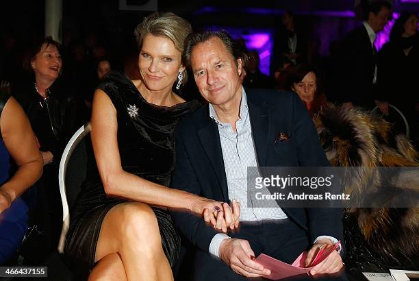 Stephanie von Pfuel and Hendrik te Neues attend the Basler fashion show on February 1, 2014 in Dusseldorf, Germany.