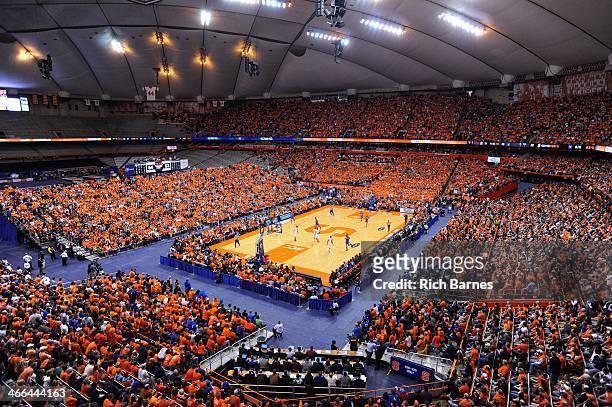 General view of the Carrier Dome during the game between the Duke Blue Devils and the Syracuse Orange in the second half on February 1, 2014 in...
