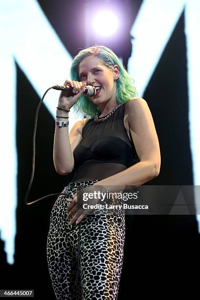 Lizzy Plapinger of MS MR performs onstage at WFANs Big Hello To Brooklyn at Barclays Center of Brooklyn on February 1, 2014 in New York City.