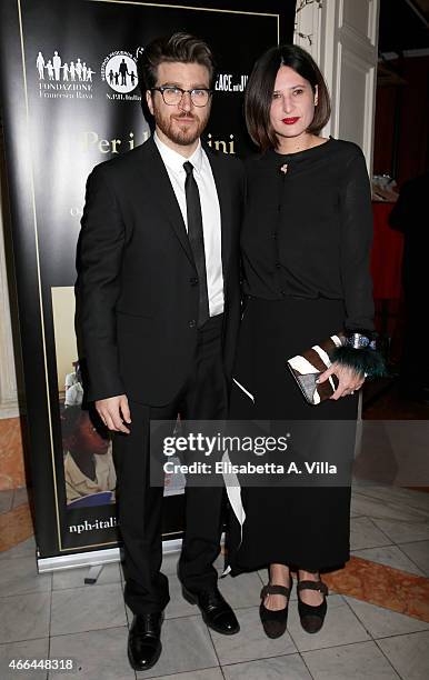 Alessandro Roja and Claudia Ranieri attend the charity dinner organized by Fondazione Rava for the children of Haiti at Villa Letitia on March 15,...