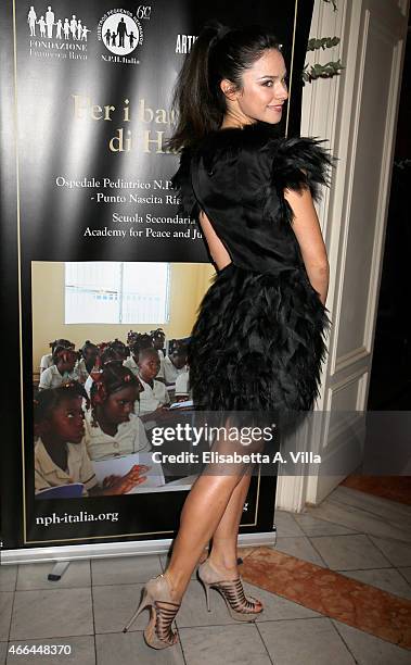 Katy Saunders attends the charity dinner organized by Fondazione Rava for the children of Haiti at Villa Letitia on March 15, 2015 in Rome, Italy.