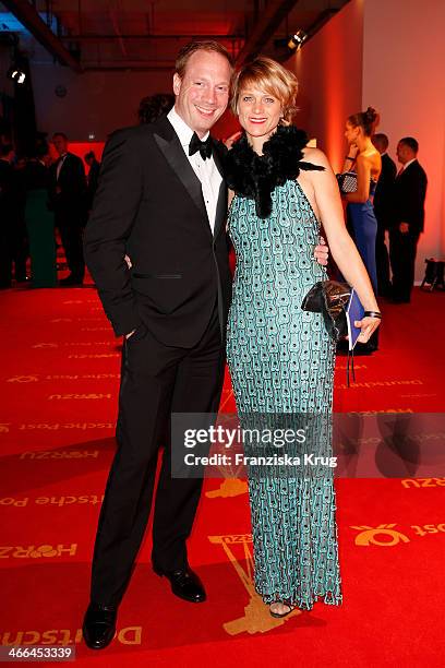 Johann von Buelow and Katrin von Buelow attend the Goldene Kamera 2014 at Tempelhof Airport on February 01, 2014 in Berlin, Germany.