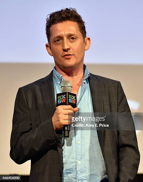 Director and actor Alex Winter speaks onstage at the premiere of "Deep Web" during the 2015 SXSW Music, Film + Interactive Festival at the Austin...
