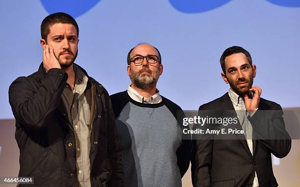 Cody Wilson, Marc Schiller, and Glen Zipper attend the premiere of "Deep Web" during the 2015 SXSW Music, Film + Interactive Festival at the Austin...