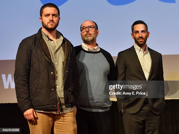 Cody Wilson, Marc Schiller, and Glen Zipper attend the premiere of "Deep Web" during the 2015 SXSW Music, Film + Interactive Festival at the Austin...