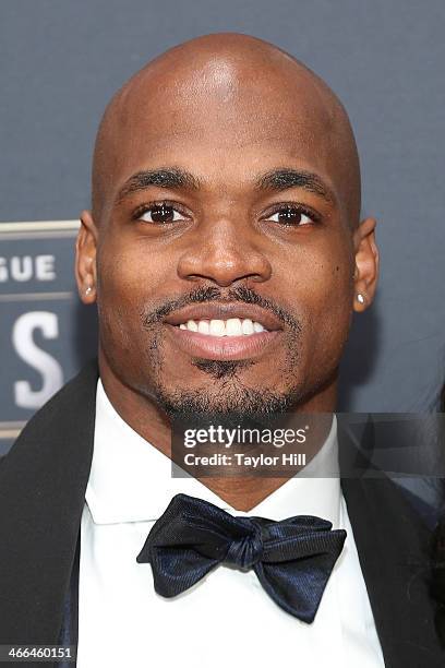 Minnesota Vikings running back Adrian Peterson attends the 3rd Annual NFL Honors at Radio City Music Hall on February 1, 2014 in New York City.