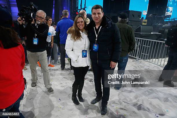 Kelly Murro and Tom Murro attend DIRECTV's 8th Annual Celebrity Beach Bowl on February 1, 2014 in New York City.