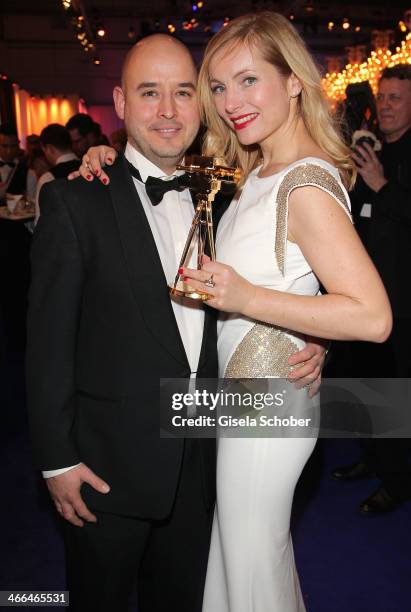 Nadja Uhl and husband Kay Bockhold attend the after show party of Goldene Kamera 2014 Hangar 7 at Tempelhof Airport on February 1, 2014 in Berlin,...