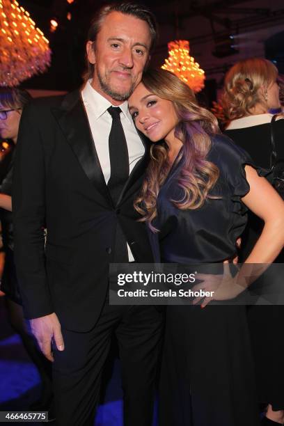 Estefania Kuester and Markus Heidemann attend the after show party of Goldene Kamera 2014 Hangar 7 at Tempelhof Airport on February 1, 2014 in...