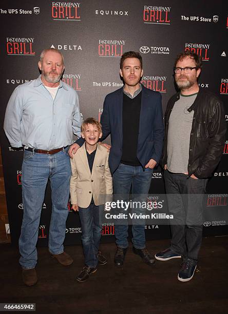 Actors David Morse and Jared Breeze, director Craig William Macneill and actor Rainn Wilson attend the Fast Company Grill During SXSW - Day 2 on...