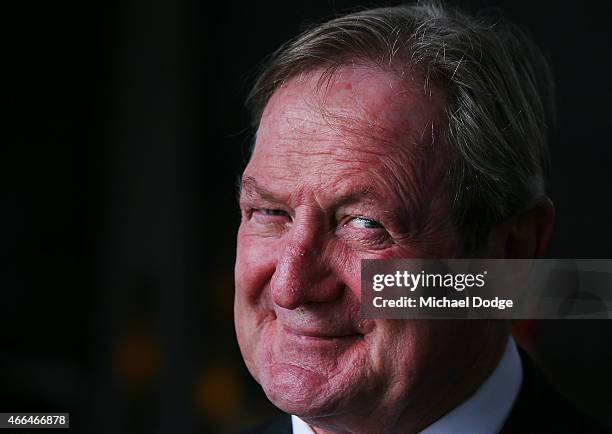 Bombers legend Kevin Sheedy poses during the Essendon Bombers 2015 AFL season launch at Luminare on March 16, 2015 in Melbourne, Australia.